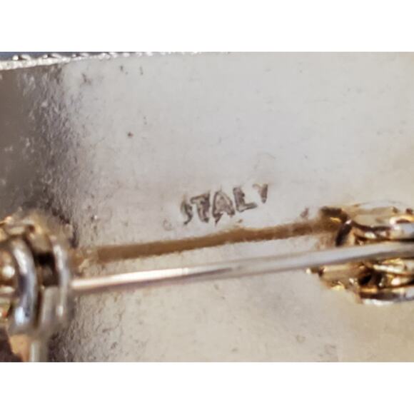 Vintage Mini Italian Mosaic Tile Pin Brooch - Picture 5 of 6